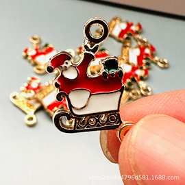 圣诞饰品配件合金滴油耳环钥匙扣项链挂件DIY材料圣诞袜异形设计