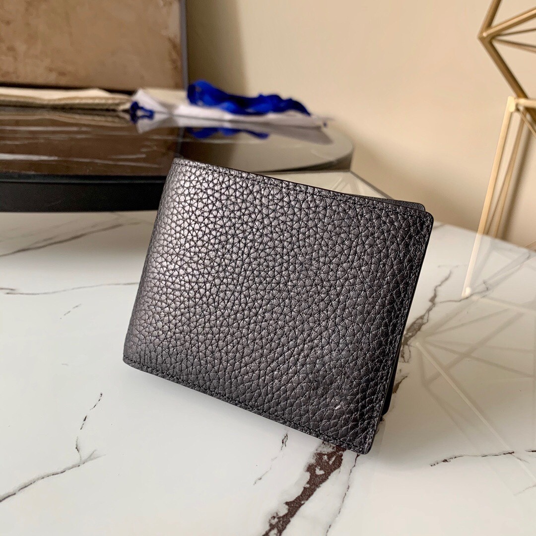 Portefeuille homme en cuir de vachette souple, pliable horizontal, style papa, avec technologie NFC et finition acier de haute qualité._voghion.com
