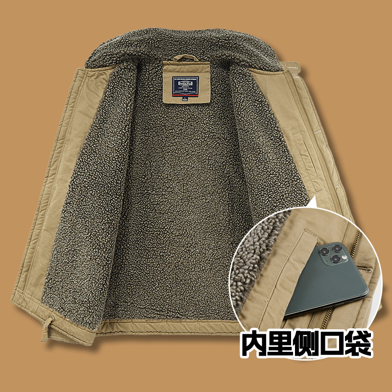 Otoño e Invierno chaqueta acolchada de algodón chaqueta de lana de cordero hombres N1 Navy traje de cubierta chaqueta forrada de algodón acolchada ropa de hombre