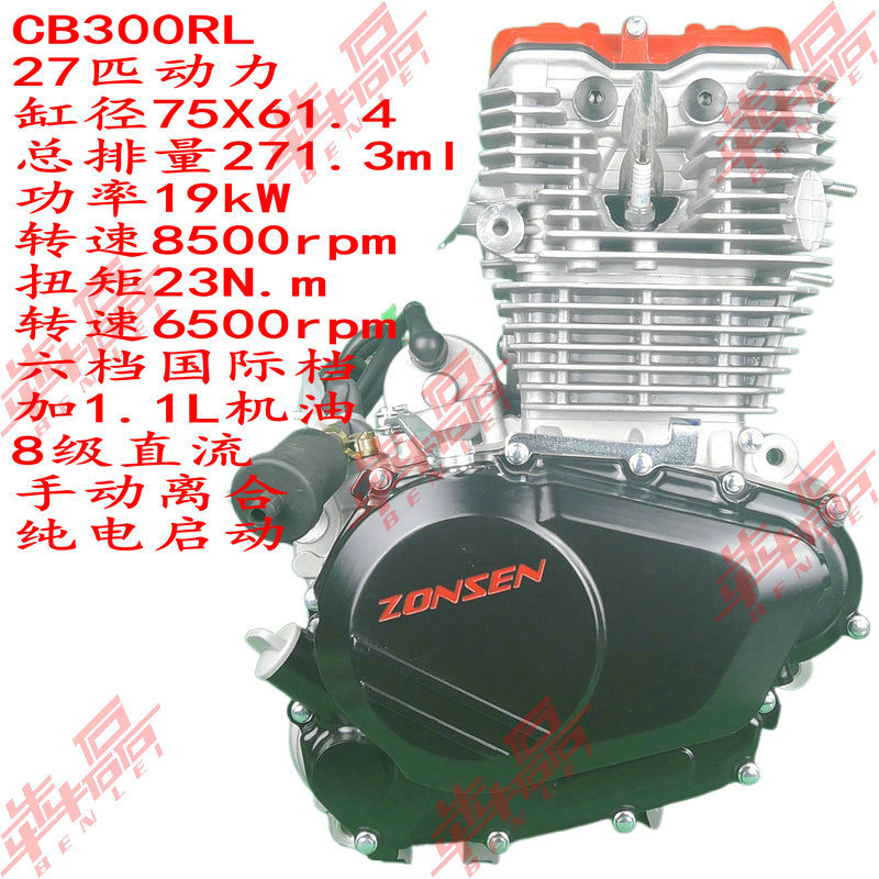 Zongshen Cb250Rlcb300Rl Four-Valve Built-In Balance Shaft Zs175Fmn Motorcycle Engine Assembly