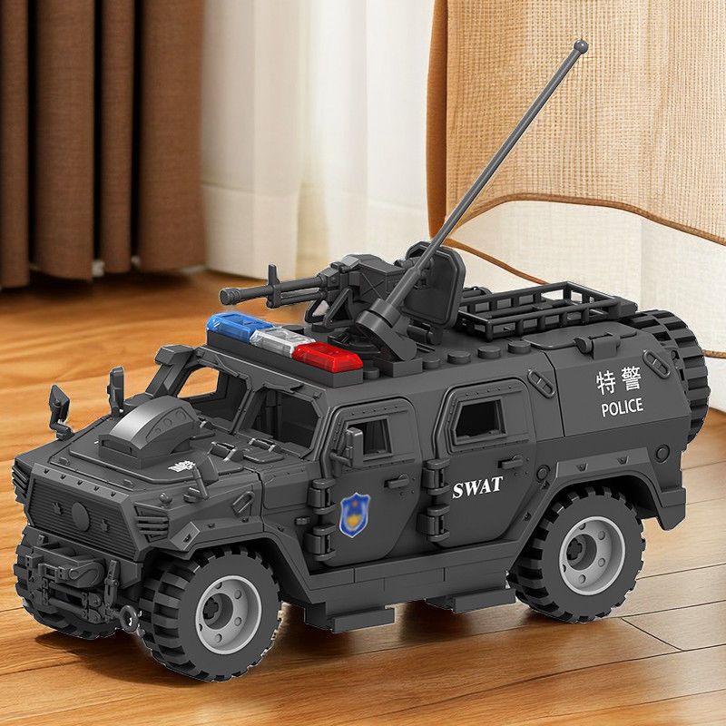 悍马军事拼装模型汽车坐吉普装甲车小人兼容乐高现代特警可仔