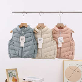 犹家儿童轻薄羽绒马甲大童中小童宝宝秋冬季90白鸭绒背心坎肩内胆