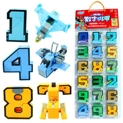 數字變形玩具拼裝機甲機器人汽車飛機男孩玩具兒童益智玩具批發