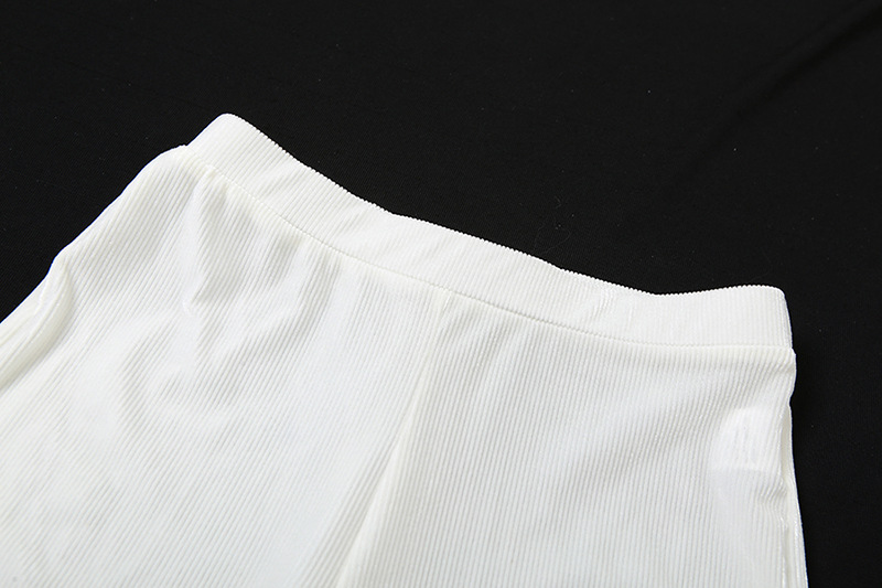 Dames set met getailleerde top met korte mouwen en hoge taille_voghion.com