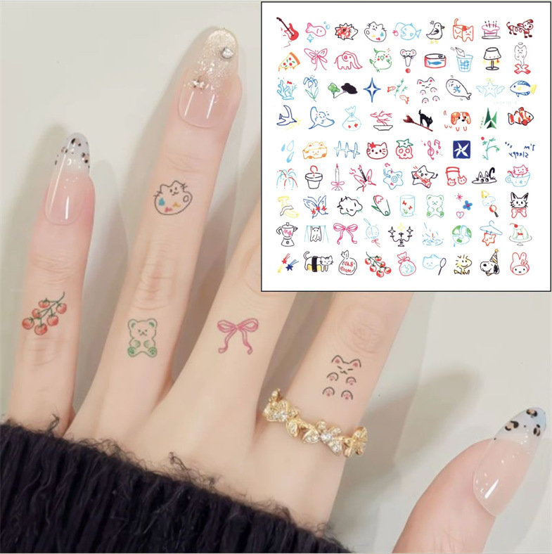 80 stickers summer small fresh mini cute cartoon small animal waterproof long-lasting tattoo stickers ins wind female students 80 stickers summer small fresh mini cute cartoon small animal waterproof long-lasting tattoo stickers ins wind female students