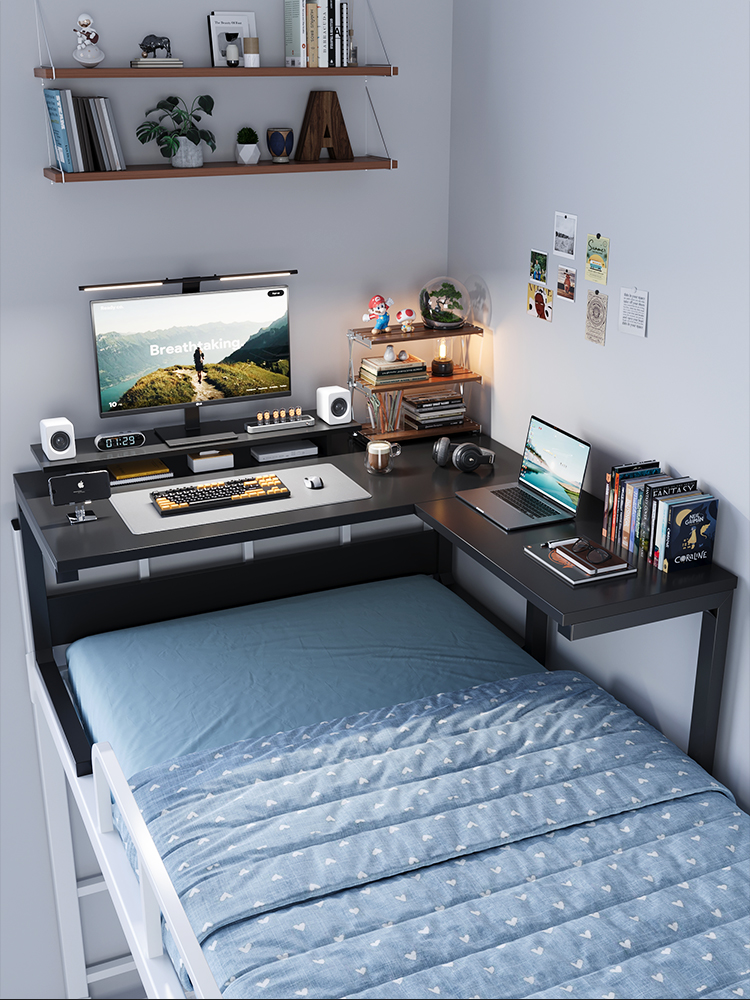 Bed Corner Computer Table College Student Dormitory Bunk Bed Lazy Desk Study Table Office Desk Corner E-Sports Table