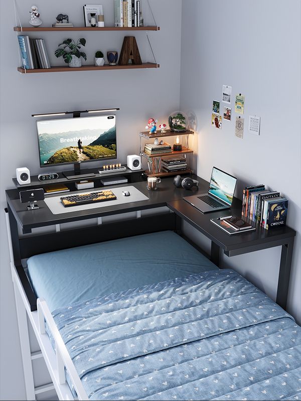 Bed Corner Computer Table College Student Dormitory Bunk Bed Lazy Desk Study Table Office Desk Corner E-Sports Table