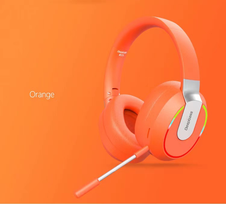 Sınır ötesi yeni kablosuz oyun Bluetooth kulaklığı, ağır bas ve mikrofonlu kulak üstü düşük gecikmeli kulaklık R11 - 10
