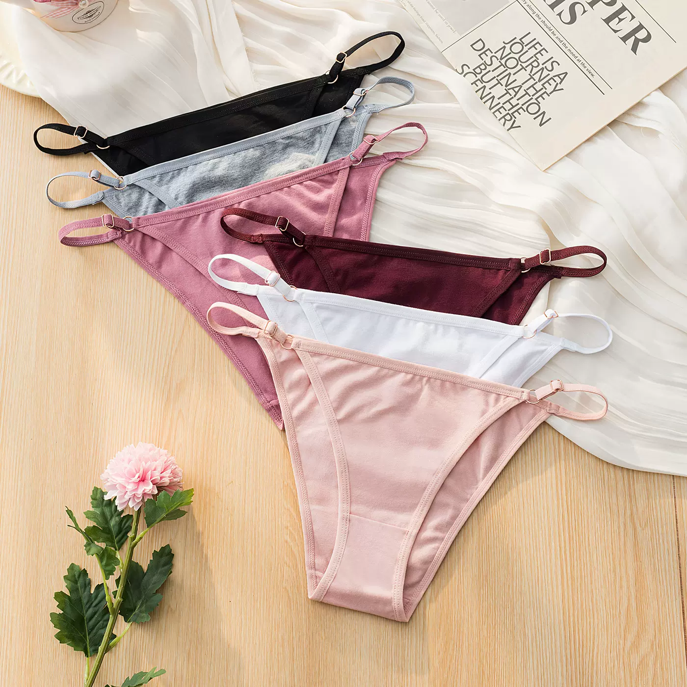 可调节女士丁字裤女日常穿性感内裤女超骚跨境巴西裤纯欲一根