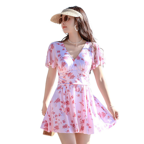 Ladies' New Summer One-piece Swimsuit, Covering Stomach, Slimming, Elegant, Hot Spring & Swimming, Wholesale