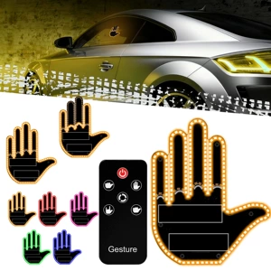 Cross-Border Car Gesture Light Multi-Function Warning Reminder Anti-Rear Collision Light Remote Control Led Interactive Palm Light Finger Light