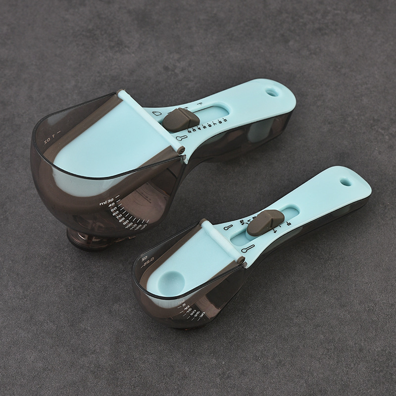 Cuchara de medición de plástico portátil cuchara de medición ajustable cuchara de medición de onzas cuchara de escala de plástico cuchara de medición cuchara de medición cuchara de harina cuchara de medición