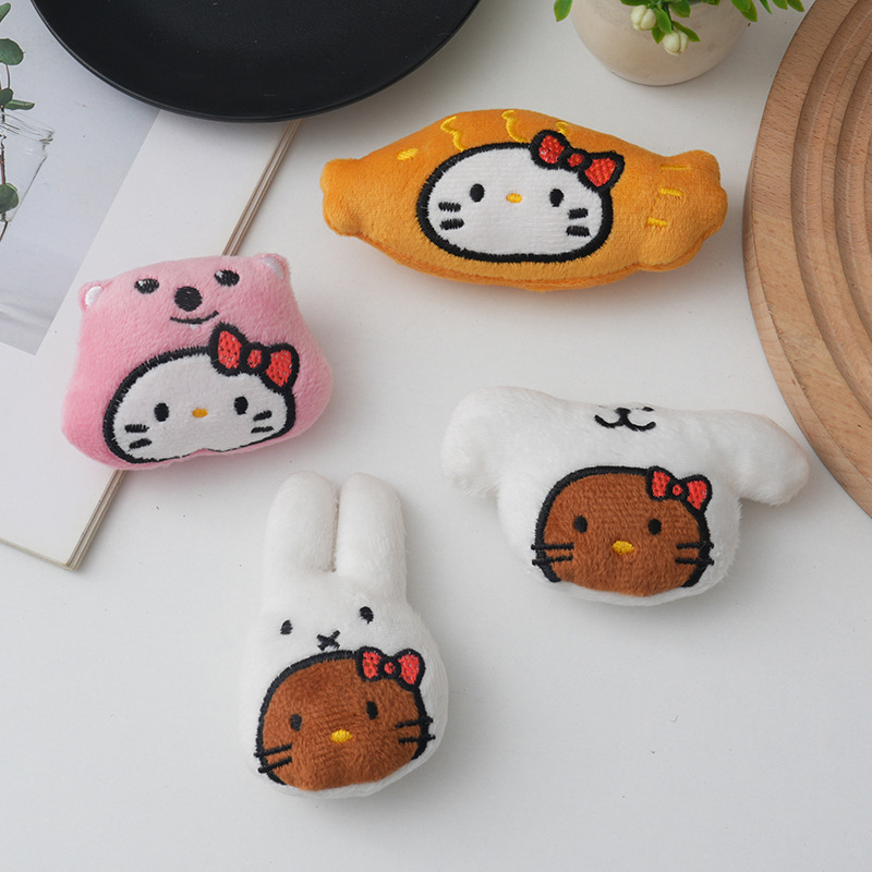 Taiyaki Cartoon Rabbit Fur Doll Kt Cat Slippers Hole Shoe Buckle Semi-Finished DIY Decorative Coin Purse Accessories
