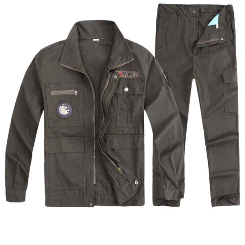 Workwear Set for Men - Spring/Autumn Model, Thick and Durable, Heat-Resistant Thread, Protective Clothing for Welders, Construction, and Automotive Repair