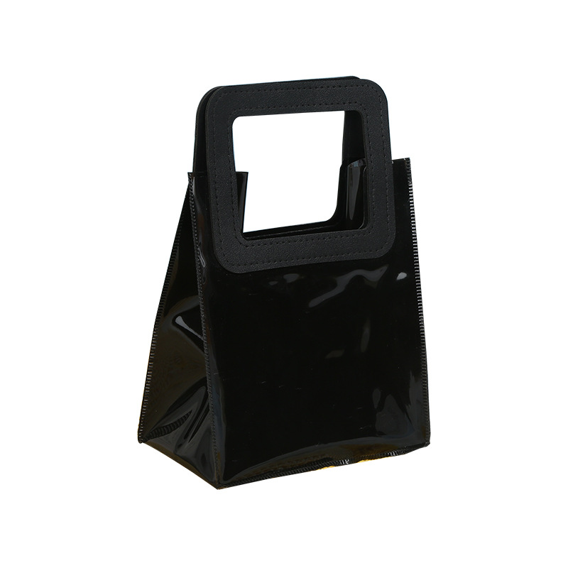 Bolso de PVC negro personalizado color caramelo ins estilo moda bolso de mano bolso de La jalea regalo al por mayor Bolso de Plástico