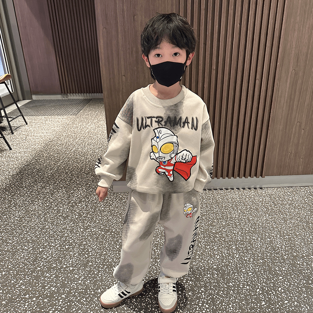 2024儿童装男童春装套装新款小中童春秋季卫衣运动服男孩帅气渐变