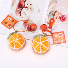 毛線鈎織西瓜鑰匙扣獼猴桃掛件情侶創意禮品禮物包包禮盒配飾批發