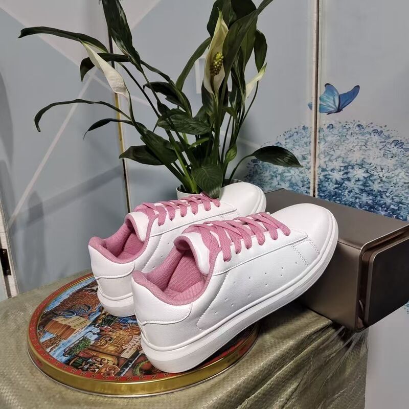 New Jelly Pink Women's Shoes Platform Thick Sole Heightening White Shoes Sports Casual Sneakers Campus Style