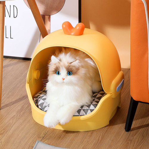 Factory-provided cat house, four-season universal semi-enclosed cat villa, washable winter warm dog bed, pet supplies