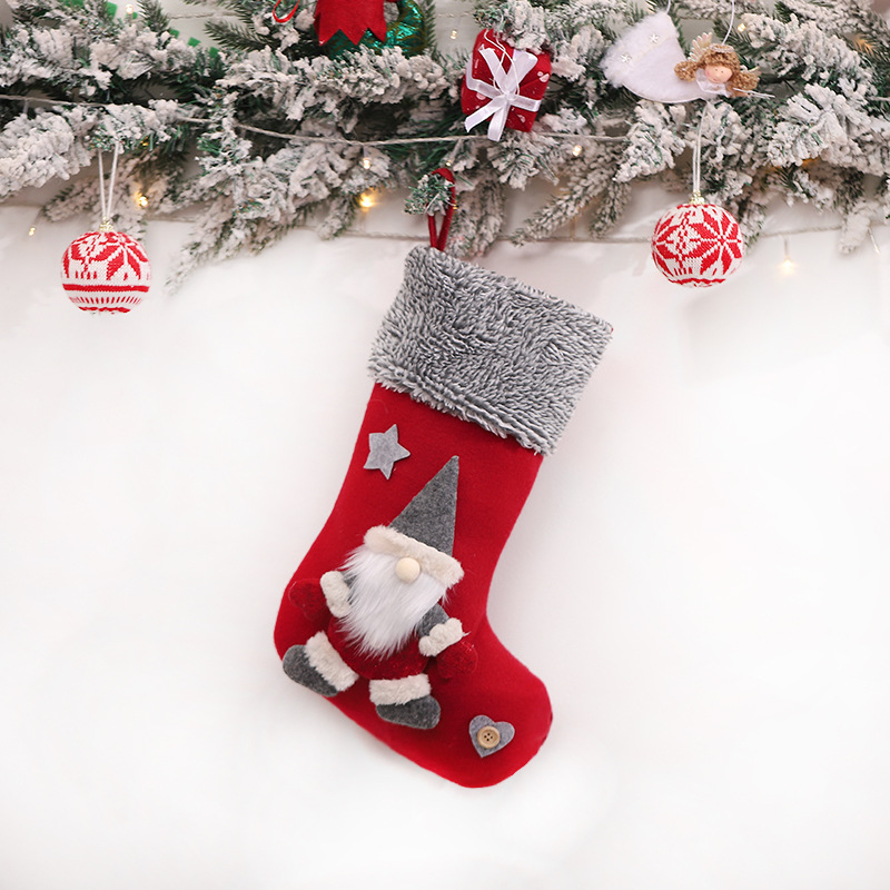 Home & Garden Mingguan factory wholesale faceless doll Christmas decorative socks Cartoon Doll candy bag Christmas tree pendant_voghion.com