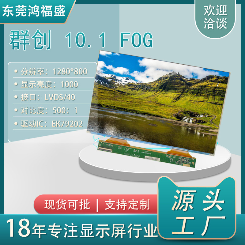源头厂家群创10.1寸FOG 1280X800 IPS LCD LED液晶显示屏配件