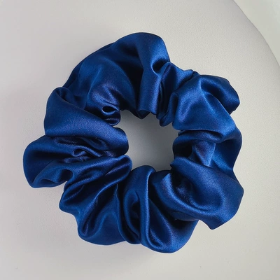 30 Momme Silk Hair Tie: Saç üçün rezinlər - navy-blue-4cm-100-mulberry-silk-30mm