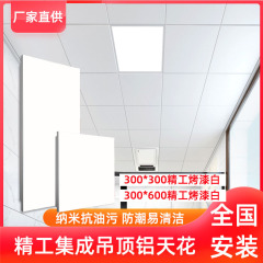 統合吊り天井アルミボタン卸売り30x60マット白塗装ボタン台所トイレバルコニー吊り天井自装
