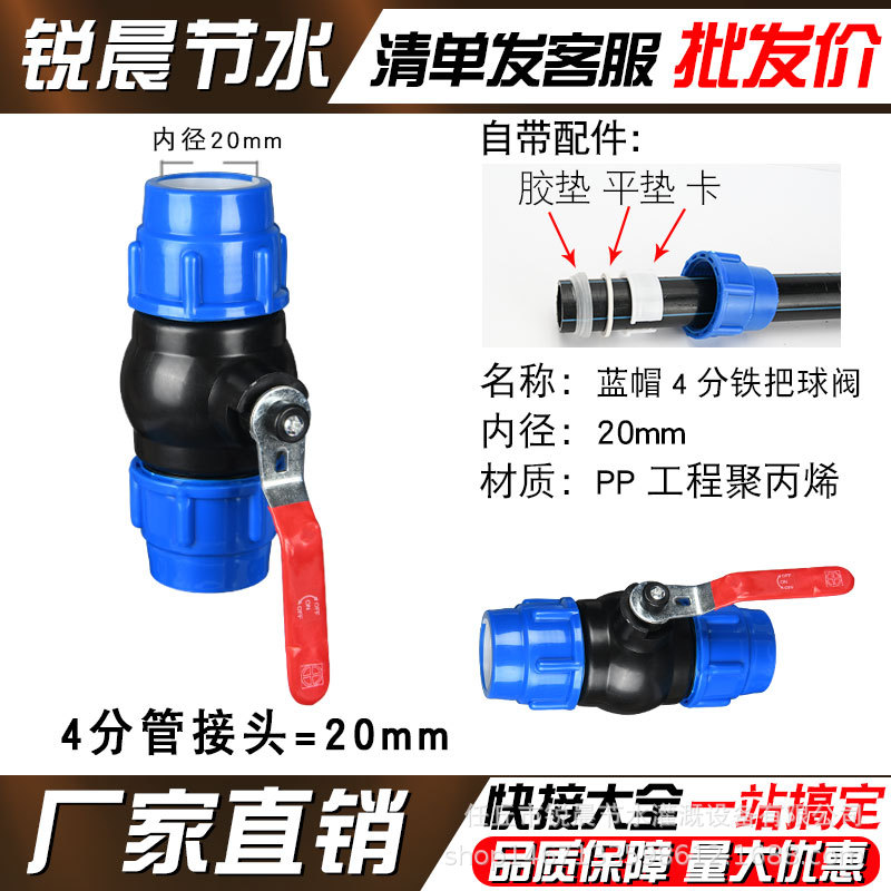 20 Válvula de acero con tapa azul 4 puntos