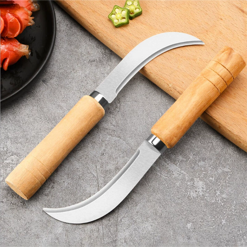 Нержавеющая сталь маленький ятаган банановый нож маленький серп овощной нож фруктовый нож лук-порей домашний банановый нож нож для очистки кожи