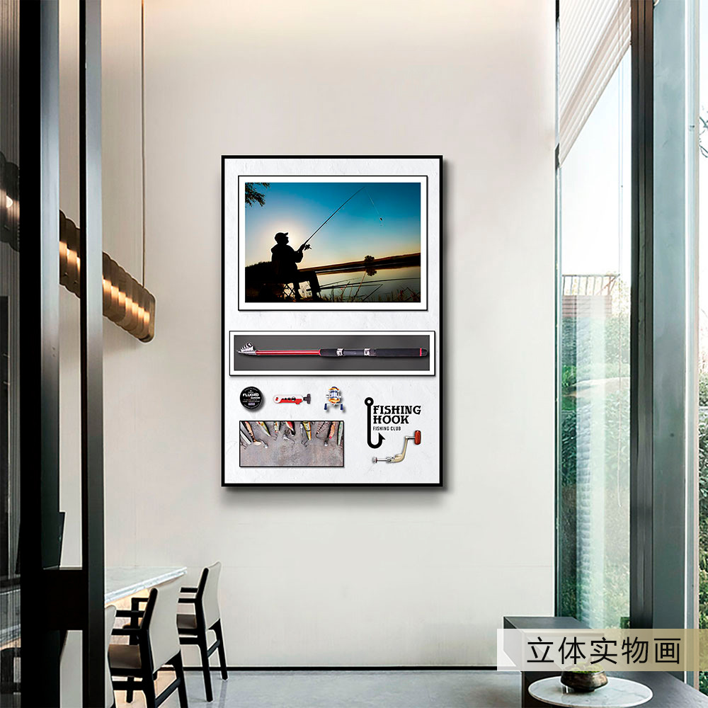 Pintura colgante de pesca de Luya Restaurante junto al mar Restaurante Pescado Mariscos Tienda de productos acuáticos Pescado Tienda Pintura decorativa