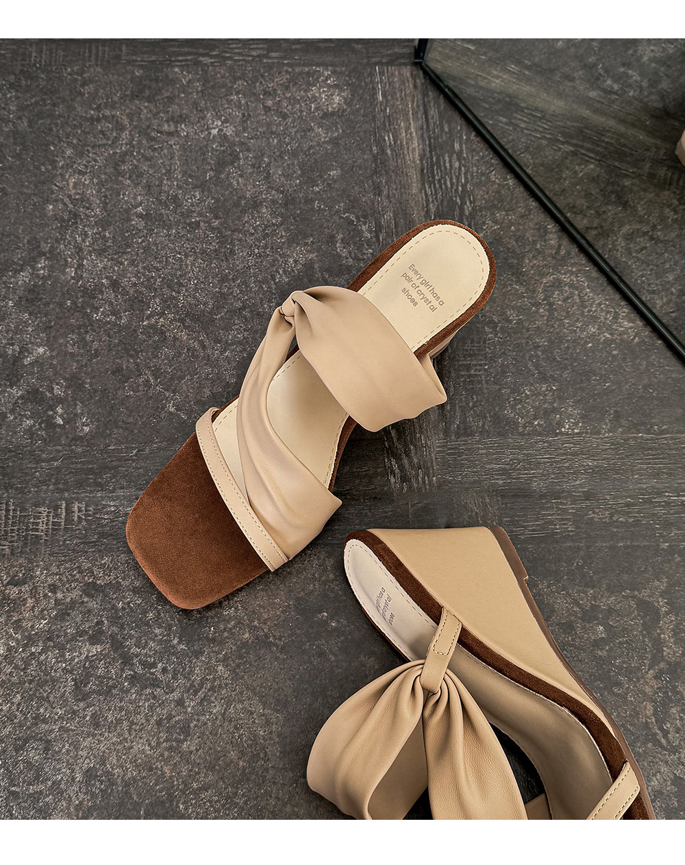 Sandal cao gót nữ mũi vuông quai ngang đế xuồng hở mũi phong cách Pháp — màu đen, màu mơ chi tiết 14