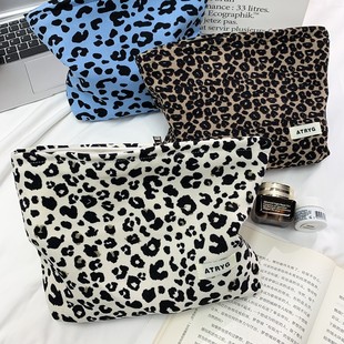 Leopard Print Cosmetic Bag Ins Printed Red Envelope Large Capacity Portable Storage Bag Clutch Bag