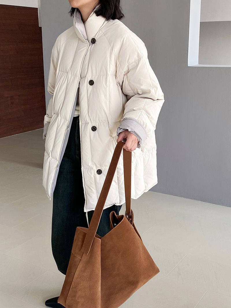 江左「両面派暖かいB備」 ~ 女神の両面にダウンジャケットを着た女性のスタンドカラーの暖かい厚いコート1259