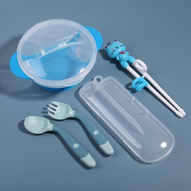 Spoon, fork, storage box, chopsticks for training