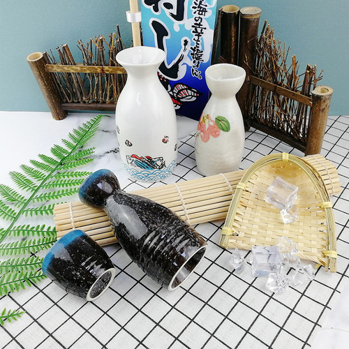 Exporting factory wholesale Japanese ceramic warming sake pot clear sake pot half jin two liang white liquor clear sake decanter