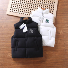 25冬季潮牌MLB高品质立领男女情侣款刺绣LOGO羽绒马甲背心