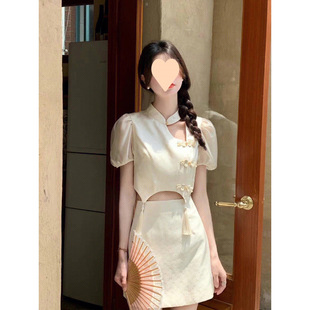 New Chinese-Style Women's Clothing Hanfu with Improved Light National Style Elements, Buddhist Zen Tops, Tea Suits, Two-Piece Suits for Summer