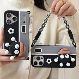 适用2026新款3D立体硅胶可爱卡通图案钱包手机壳小提包相机保护套