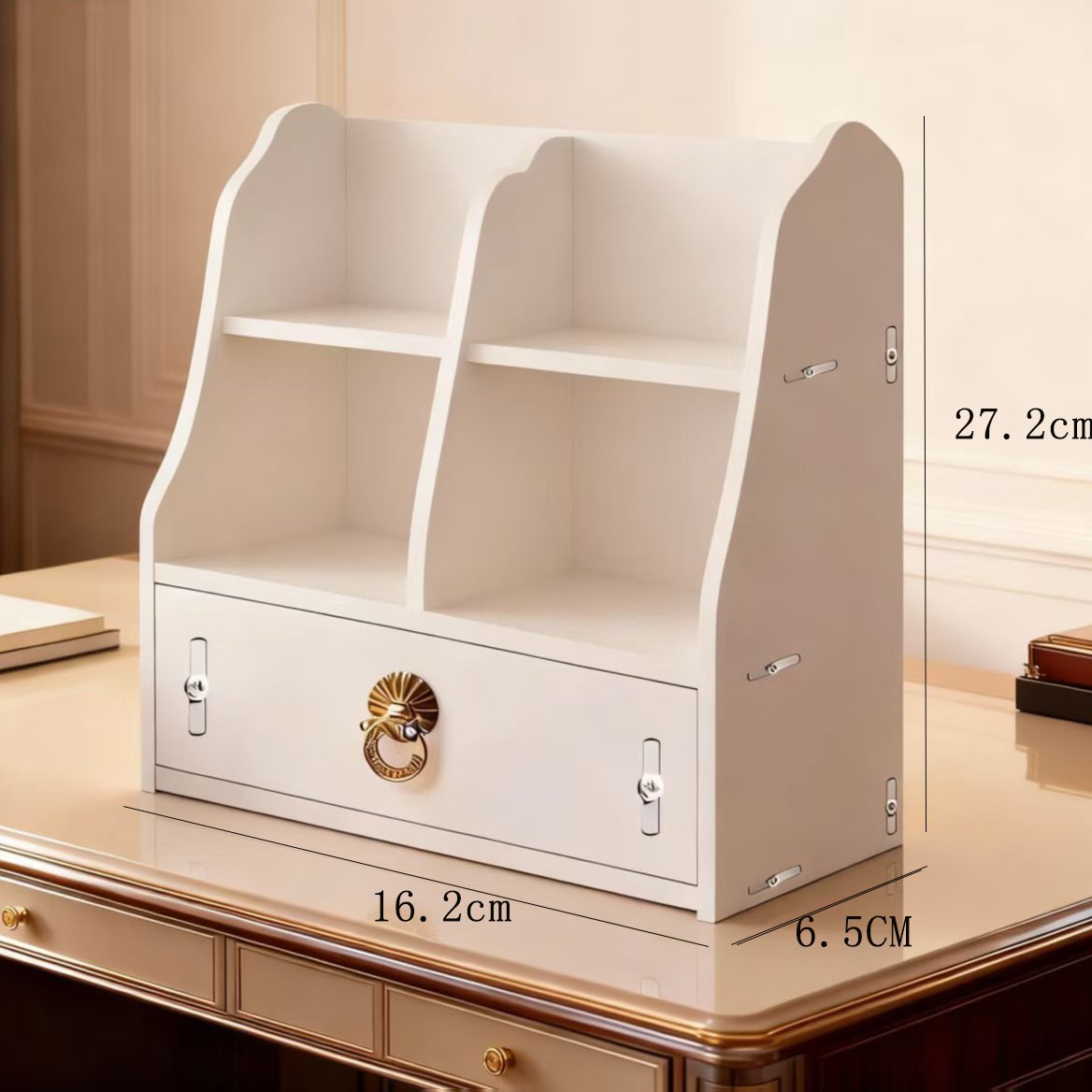 Nueva caja de almacenamiento de escritorio, estante de almacenamiento doméstico multifuncional de plástico, caja de almacenamiento de cosméticos de la serie de mango de diamante image 7
