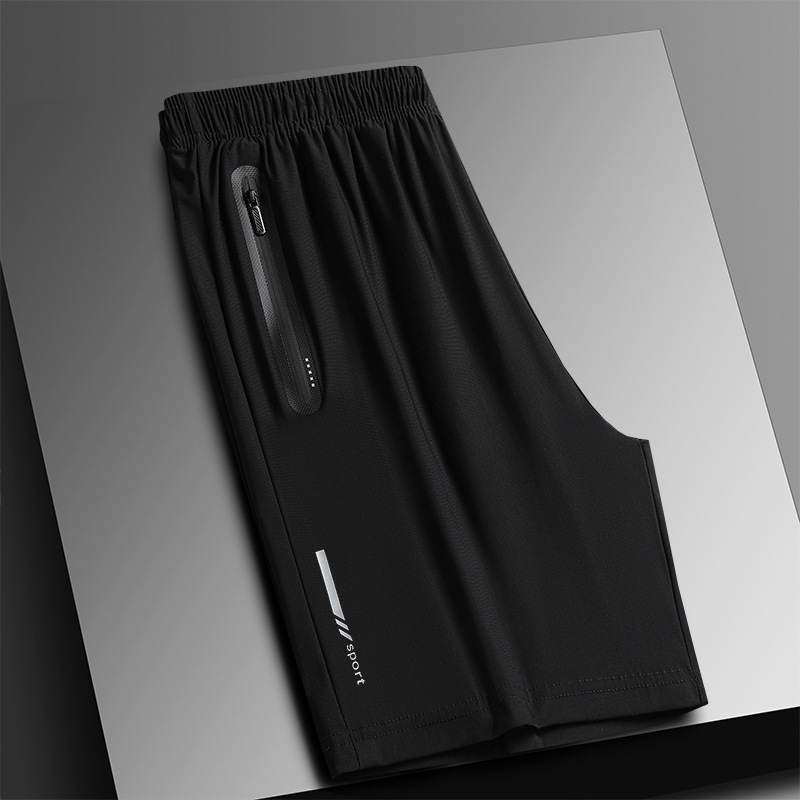 Pantalones cortos de seda de hielo de talla grande pantalones de baloncesto de secado rápido de grasa suelta de verano de los hombres pantalones cortos casuales deportivos fábrica al por mayor