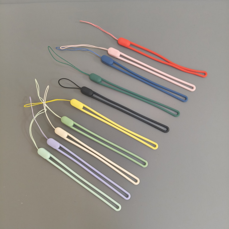 新品硅胶手机挂绳U盘钥匙扣男女通用彩色弹力软手机链U盘水杯挂绳