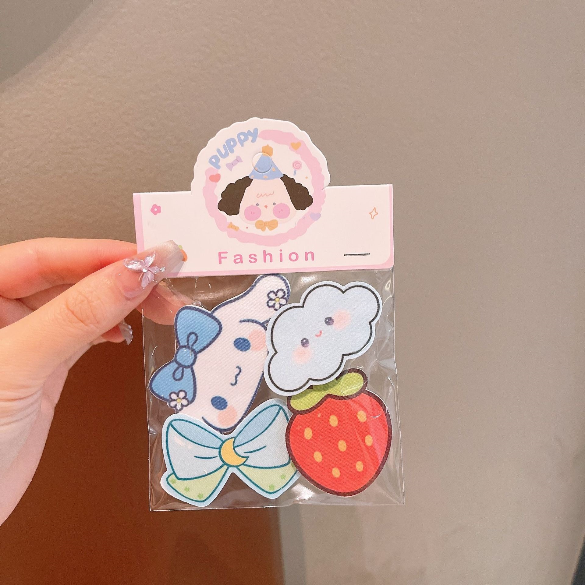 Pegatinas mágicas de dibujos animados para niños pegatinas velcro bebé fruta adorable animal pieza de cabello magical post pegatinas de cabello para mujeres