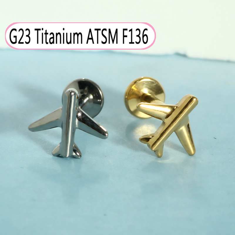 Pointed titanium steel lip stud product view