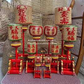 油纸传统手工艺品潮汕创意迷你供灯小高拜神灯笼桌面摆件竹编中式