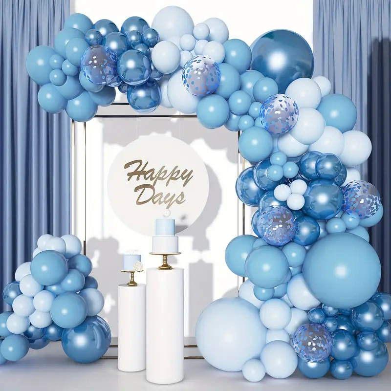 Traje de fiesta de venta caliente de Amazon transfronterizo globo azul tema de cumpleaños decoración de boda globo de látex