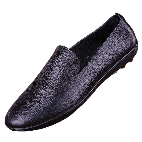 New style bean bag shoes soft body soft face men's leather shoes low-top slip-on bean bag shoes