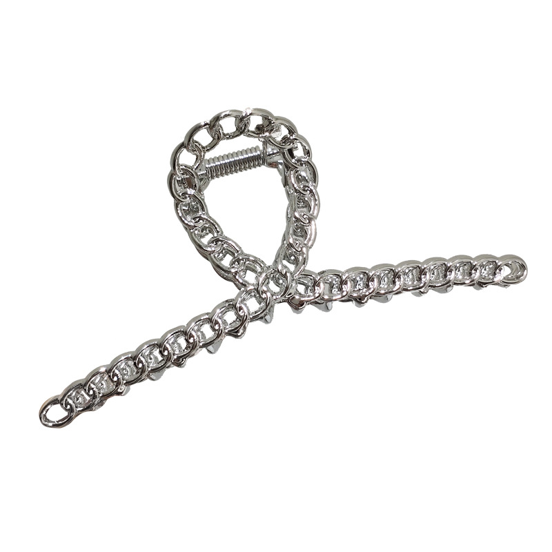 Alloy Grip Metal Chain Shark Clip European And American Simple Back Head Hair Claw Temperament Outing Internet Influencer Hair Clip display picture 7