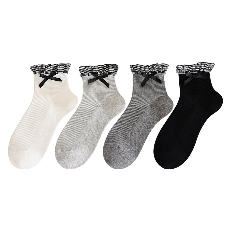 Calcetines Zhuji Calcetines de lazo fino de verano para mujer Jk Calcetines de encaje dulce Calcetines de verano para mujer Calcetines de algodón desodorante