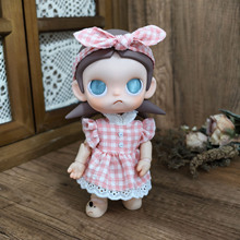 zsiga可动人偶向往之处bjd玩偶娃衣嘎子姐衣服猫爪格子发带裙套装