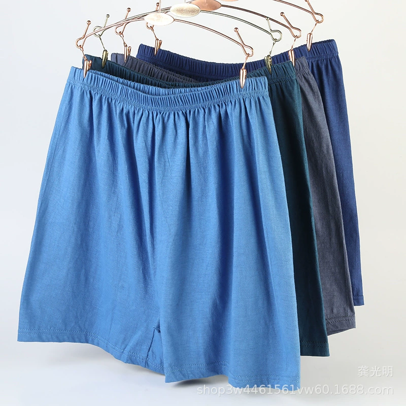 Однотонное нижнее белье для среднего и пожилого возраста, хлопковые Удлиненные мужские боксеры, удобные дышащие брюки, фабрика в наличии оптом